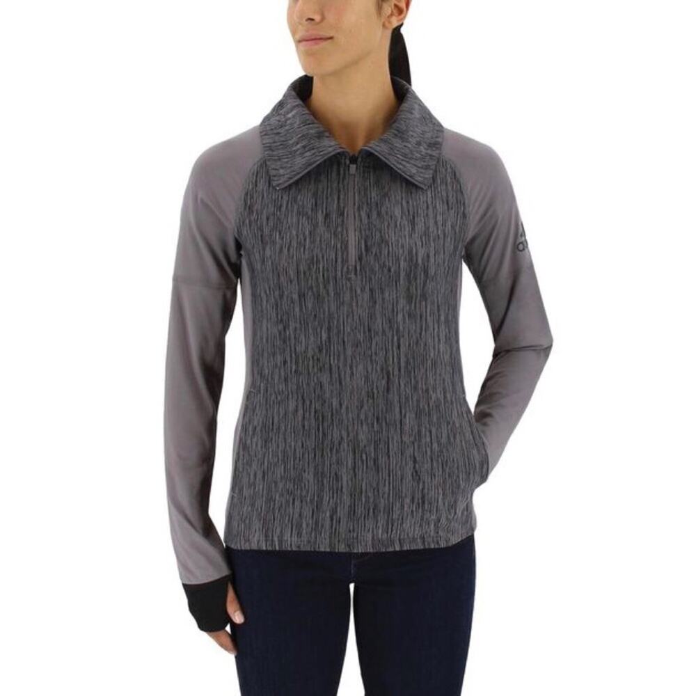 Adidas performance half zip top gray print